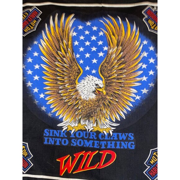 Harley-Davidson Eagle Bandana 100% Cotton Sink Your Claws Into Something Wild De - Picture 2 of 5